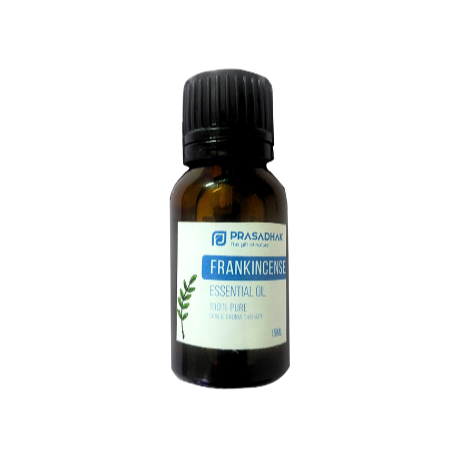 Prasadhak Frankincense Essential Oil bottle - 100% pure oil for aromatherapy