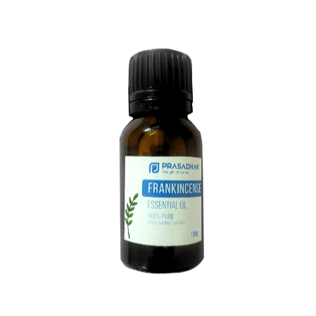 Prasadhak Frankincense Essential Oil bottle - 100% pure oil for aromatherapy