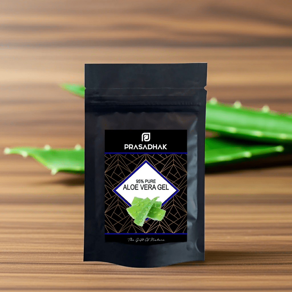 Prasadhak transparent Aloe Vera Gel jar - pure natural gel for skin and hair