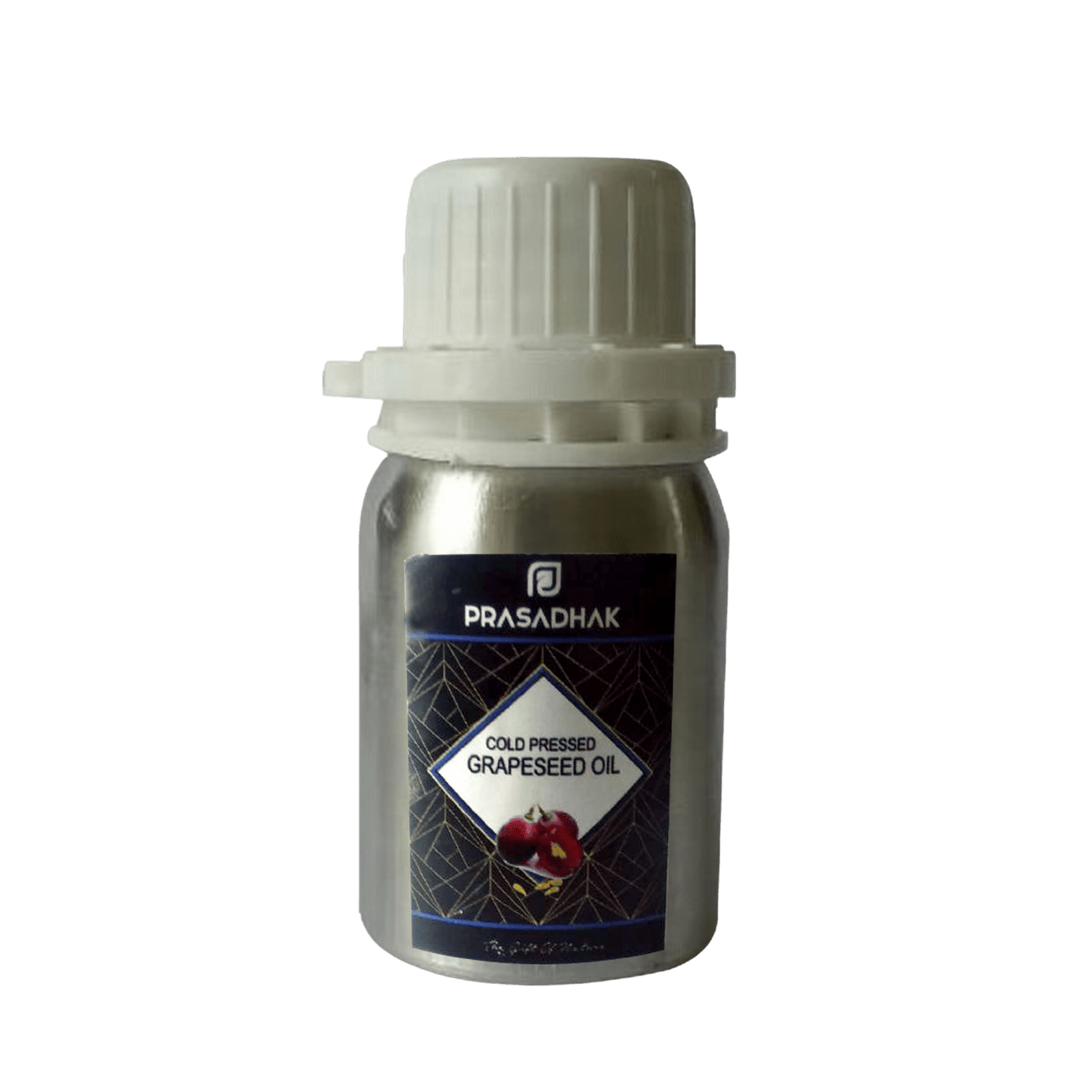 Prasadhak Cold-pressed Grapeseed Oil bottle - lightweight carrier oil for skin and hair