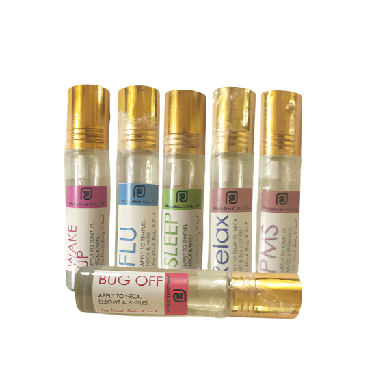 essential oil roll ons for various helath benefits like sleep, energy, flu support, cold and cough, relaxation, and menstural cramps or PMS