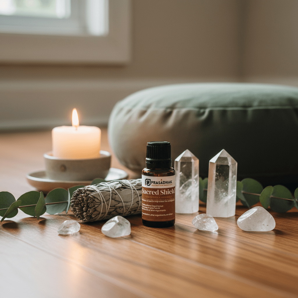 Sacred Shield – Protection & Space Cleansing | Essential Oil Blend (30ml) aromatherapy balance - Prasadhak
