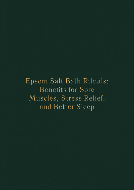 White ceramic bowl of pure Epsom salt crystals with lavender sprigs and essential oil bottle on marble — bath ritual by Prasadhak