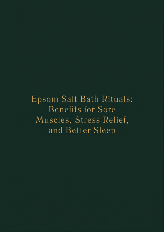 White ceramic bowl of pure Epsom salt crystals with lavender sprigs and essential oil bottle on marble — bath ritual by Prasadhak