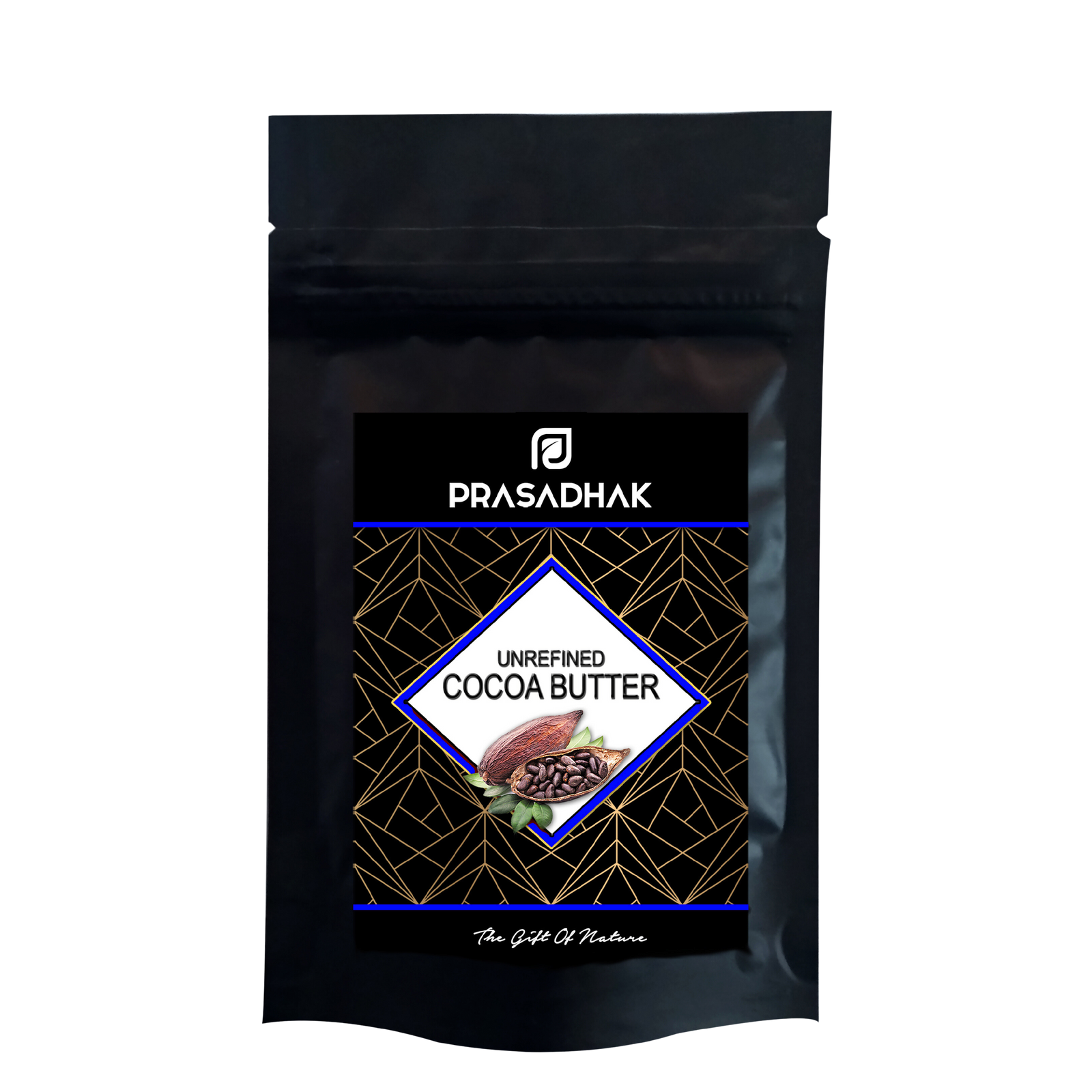 Prasadhak Unrefined Cocoa Butter block - raw natural butter for skin moisturizing