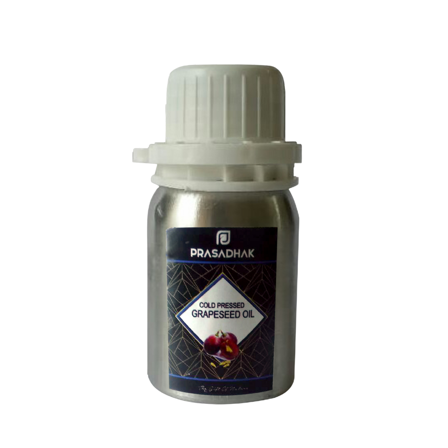 Prasadhak Cold-pressed Grapeseed Oil bottle - lightweight carrier oil for skin and hair