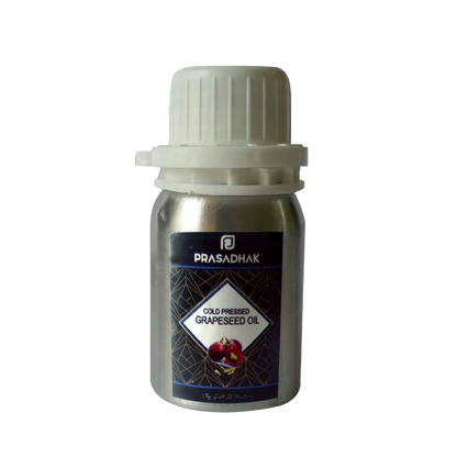 Prasadhak Cold-pressed Grapeseed Oil bottle - lightweight carrier oil for skin and hair