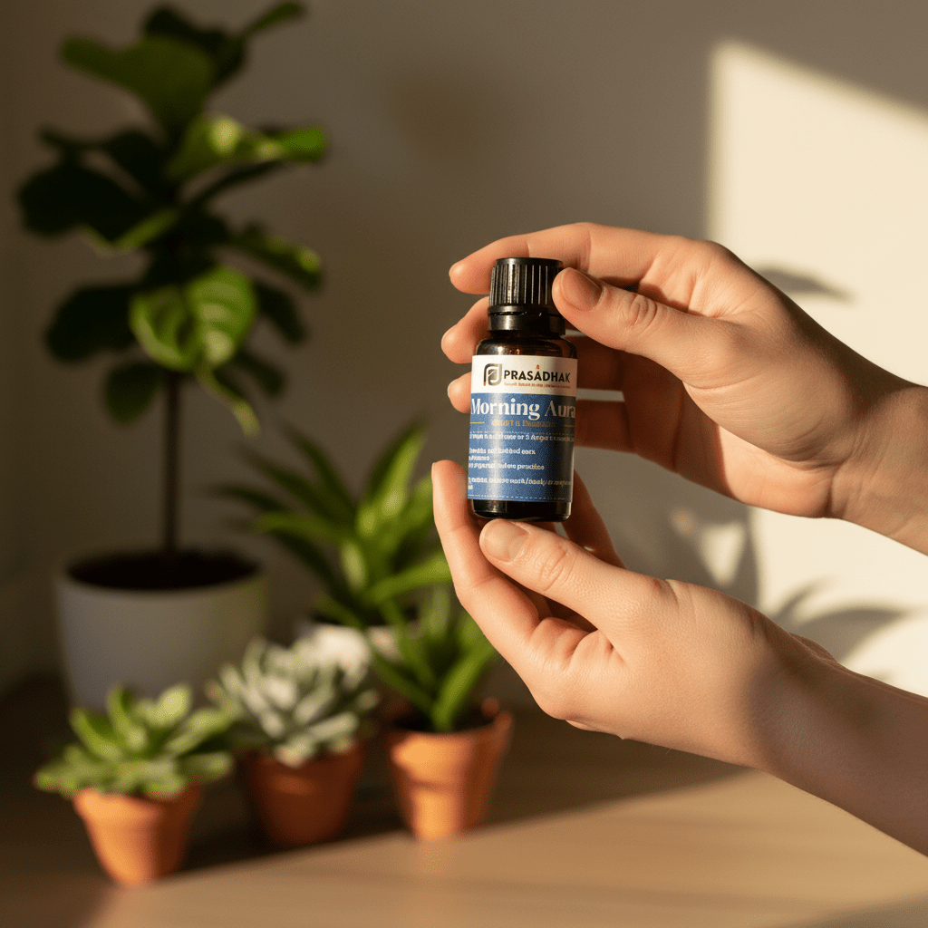 Morning Aura – Uplift & Energize | Essential Oil Blend (30ml) blend blends clarity 2- Prasadhak