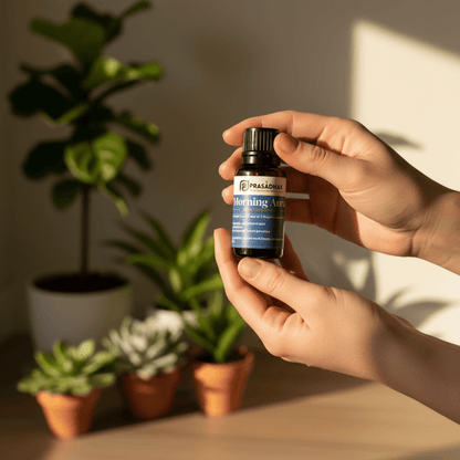 Morning Aura – Uplift & Energize | Essential Oil Blend (30ml) blend blends clarity 2- Prasadhak