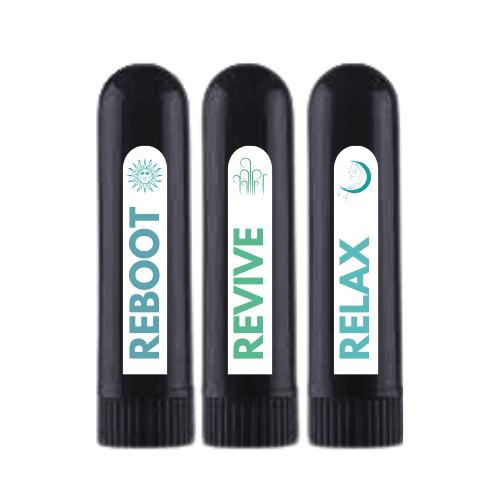 Prasadhak Nasal Inhaler Set - Reboot, Revive, Relax aromatherapy inhalers set of 3