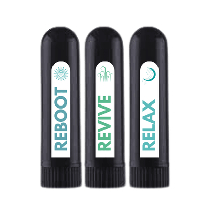 Prasadhak Nasal Inhaler Set - Reboot, Revive, Relax aromatherapy inhalers set of 3
