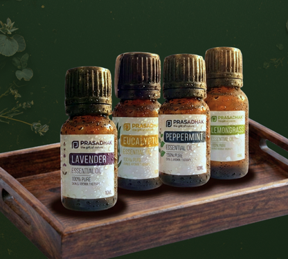Monsoon Ritual Kit — Lemongrass, Peppermint, Lavender & Eucalyptus Essential Oils (4 x 15ml)