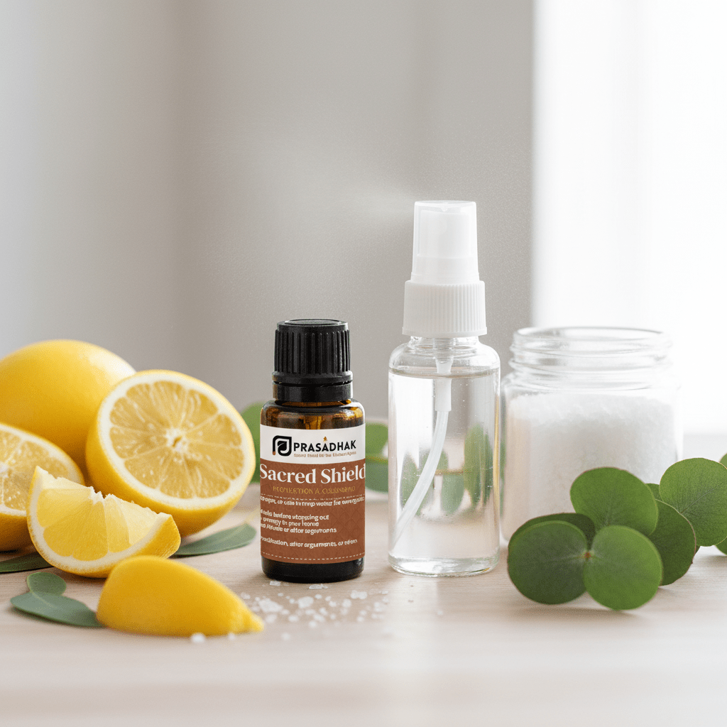 Sacred Shield – Protection & Space Cleansing | Essential Oil Blend (30ml) aromatherapy balance essential oil- Prasadhak