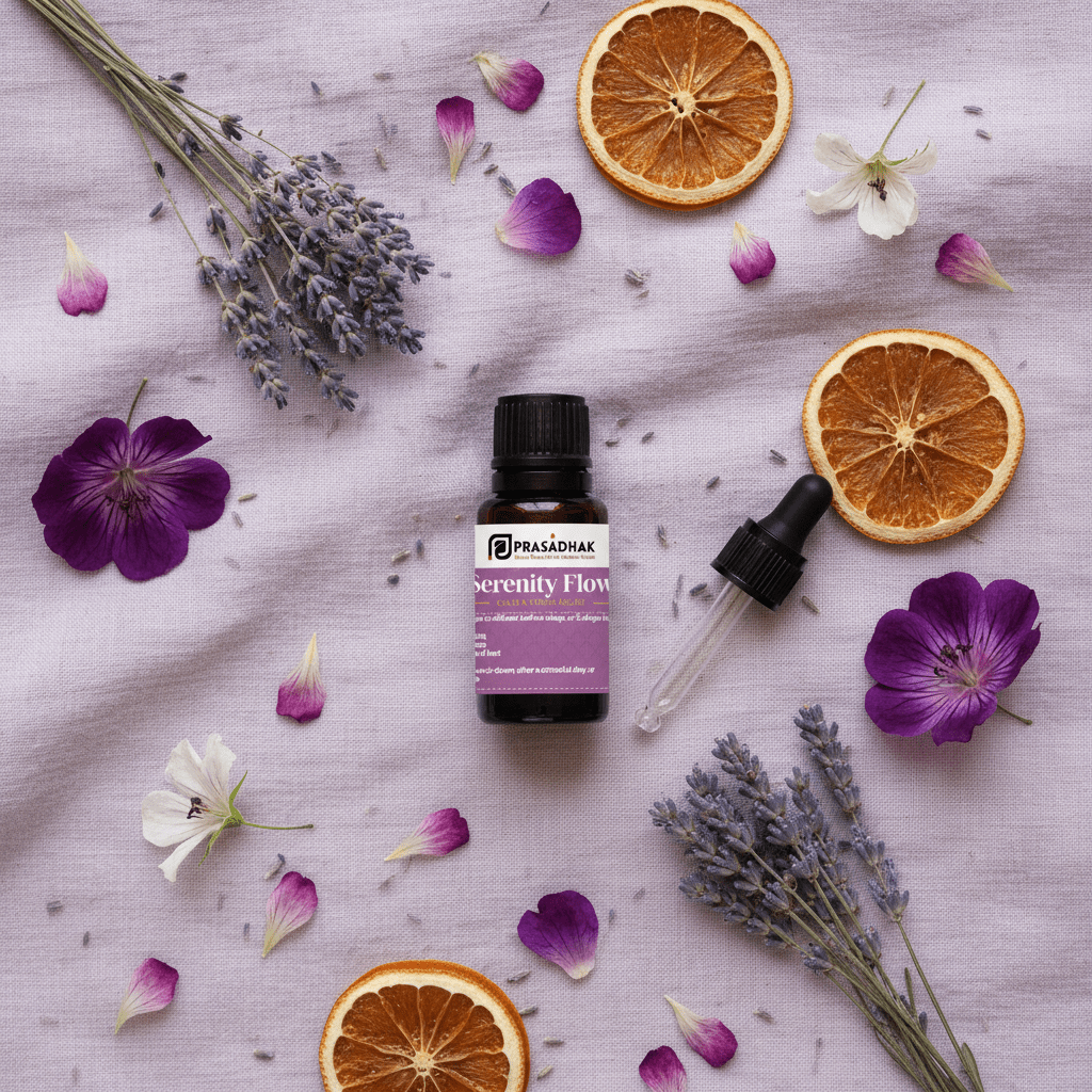 Serenity Flow – Calm & Balance | Essential Oil Blend (30ml) alertness aromatherapy 2- Prasadhak
