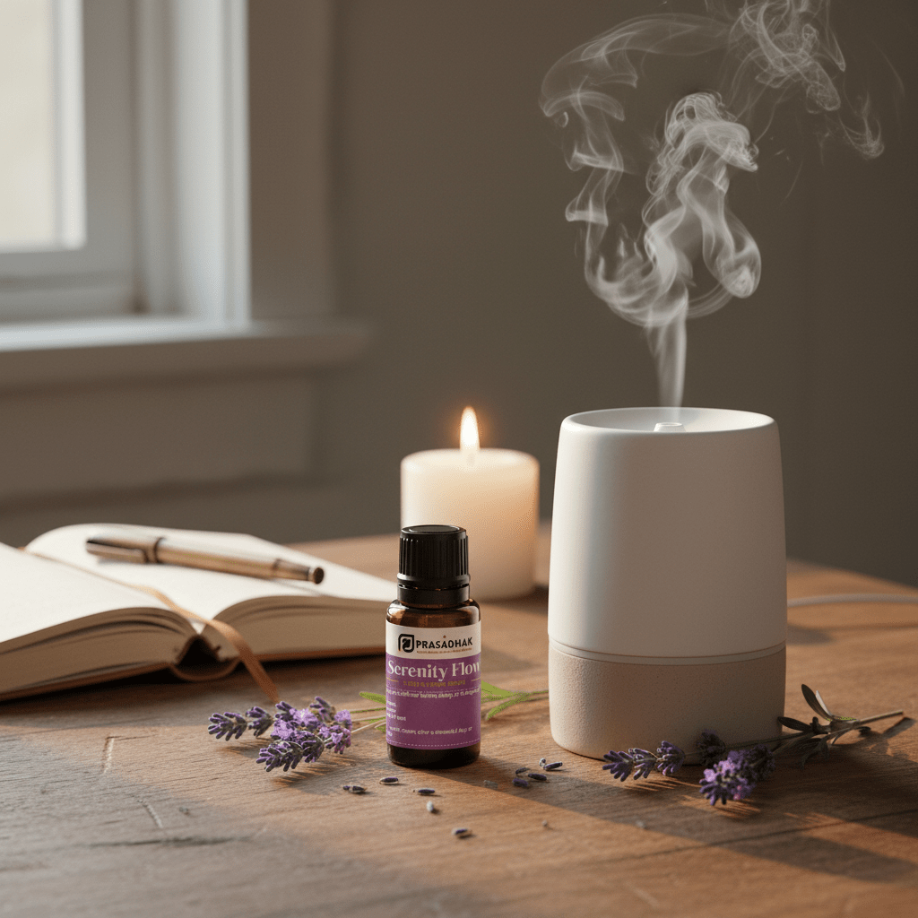 Serenity Flow – Calm & Balance | Essential Oil Blend (30ml) alertness aromatherapy 3- Prasadhak