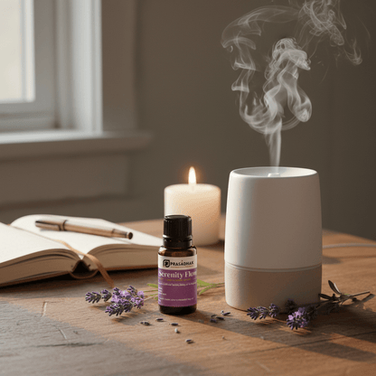 Serenity Flow – Calm & Balance | Essential Oil Blend (30ml) alertness aromatherapy 3- Prasadhak